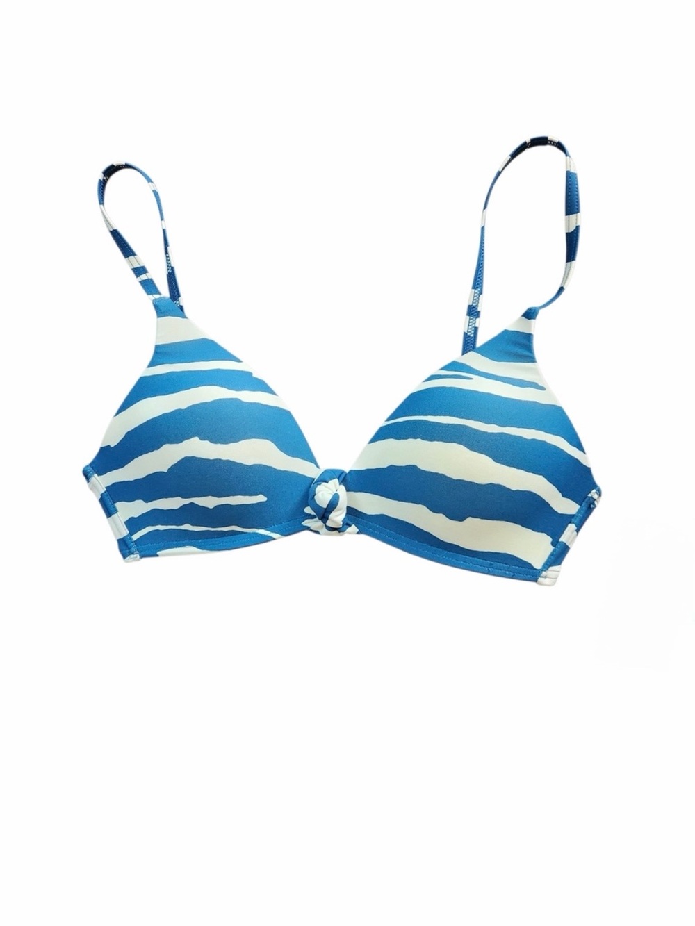 NWOT Vince Canuto Swim Blue Wave Knot Front Bikini Top - Women's Swim xs